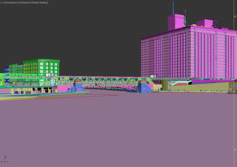 Mô hình từ Evermotion được sử dụng ở điểm bắt đầu cho những tòa nhà cao tầng