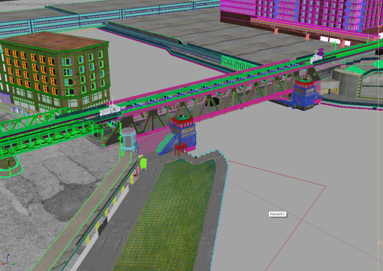 Những cây cầu, các chi tiết khác đã được dựng từ bản nháp