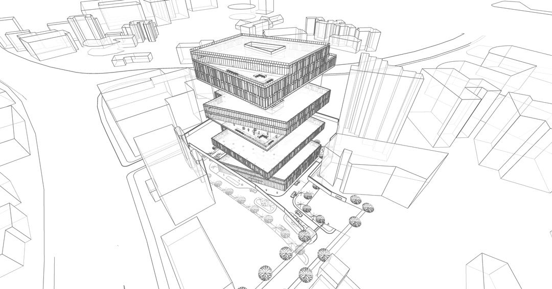 Use an appropriate display style whilst modeling. Model courtesy of M Moser Associates