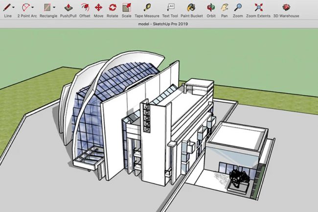 Một mô hình kiến trúc trong SketchUp (Nguồn ARQMEM qua 3D Warehouse)