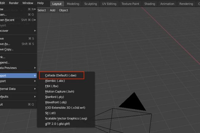 Nhập tệp Collada (.dae) vào Blender