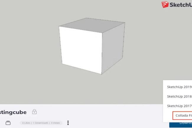 Tải xuống mô hình trong 3D Warehouse ở định dạng Collada (DAE)