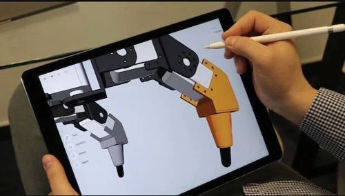 Giao diện người dùng sạch sẽ của Shapr3D tận dụng các chức năng đặc biệt của iPad Pro (Nguồn: All3DP)