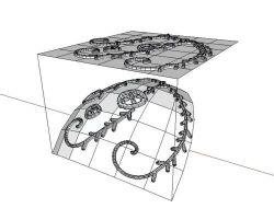 Sử dụng Flowify để chiếu một hình dạng phức tạp lên một bề mặt cong. Nguồn: Forum.sketchup.com
