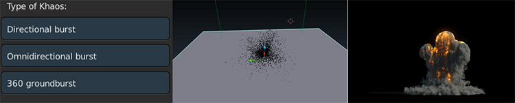 Nhiều trường nhiên liệu trong một hệ thống hạt tạo ra hình dạng vụ nổ độc đáo hơn