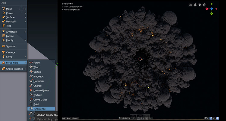 trường xoáy sẽ tạo ra hiệu ứng khói chi tiết hơn.