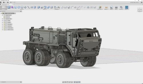 Một chiếc xe tải chi tiết được mô phỏng trong Fusion 360. (Nguồn: mold3dacademy.com)