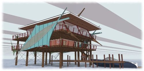 Ý tưởng cho một ngôi nhà Stiltsville ở Vịnh Biscayne. Nguồn: Unigami / Flickr