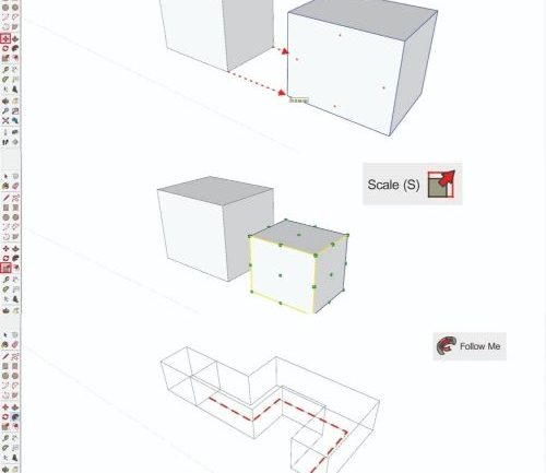 Các công cụ chỉnh sửa SketchUp. Nguồn: Genaro Ponce / All3DP
