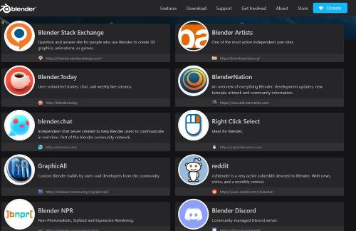 Trang chủ cộng đồng Blender. (Nguồn: Blender )