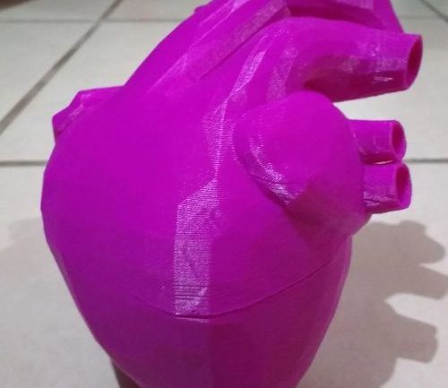 Kết quả cuối cùng: Một trái tim in 3D poly. Nguồn: Nguồn: Genaro Ponce / All3D