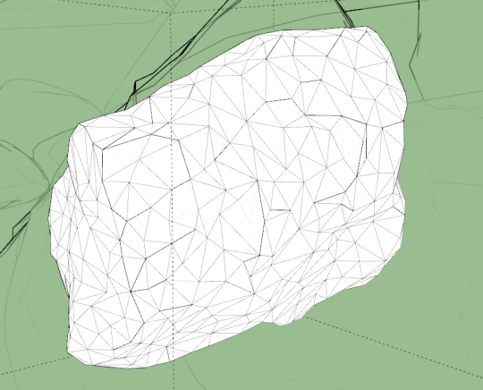 Đa giác trong một mô hình đá chi tiết (SketchUp).