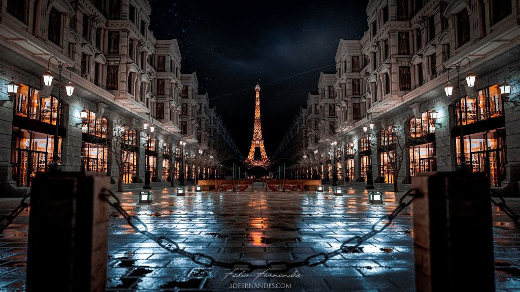Đường phố Paris, kết xuất trong Lumion 11 bởi 3D Fernandes