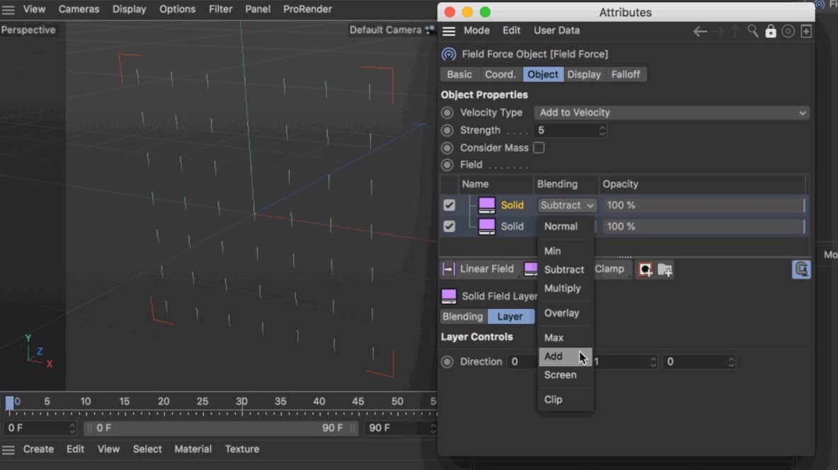 Sử dụng Field Force trong Cinema 4D 5