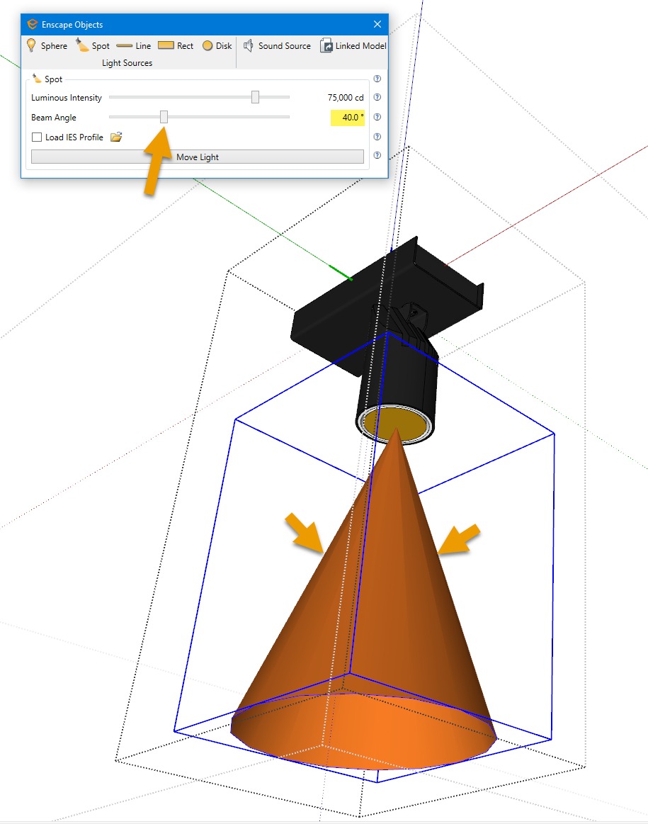 Adjusting the light source's beam angle 