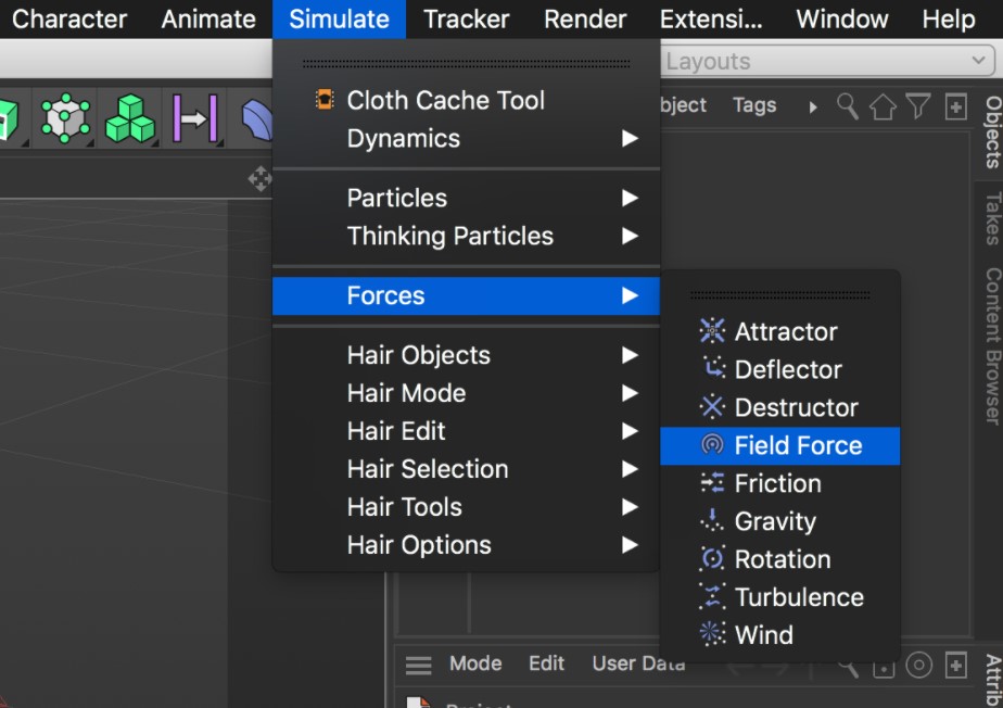 Sử dụng Field Force trong Cinema 4D 1