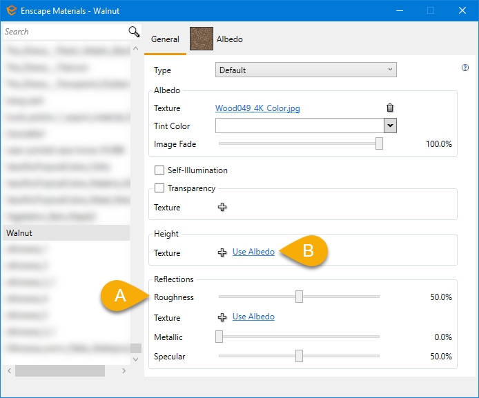Điều chỉnh giá trị Roughness