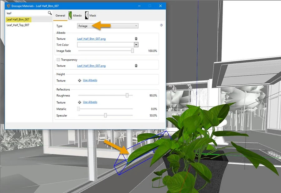 Khám phá loại chất liệu 'Foliage' của Enscape