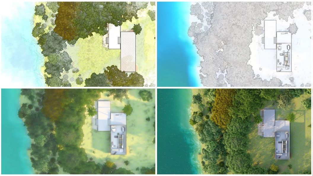 Thử nghiệm các tùy chọn khác nhau, kết xuất trong Lumion bởi The Lumion Collective