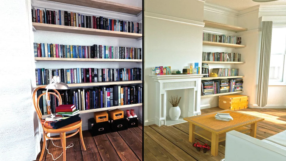 Điều chỉnh phân loại màu sắc là bước cuối cùng trong việc tạo cảnh phòng của bạn