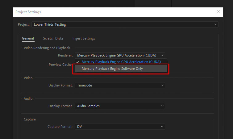 Try switching GPU acceleration to Software Only.