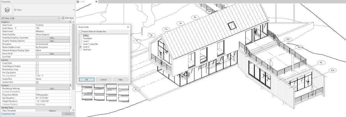 Sử dụng lưới trong chế độ xem 3D (Source: blog.bimsmith.com)