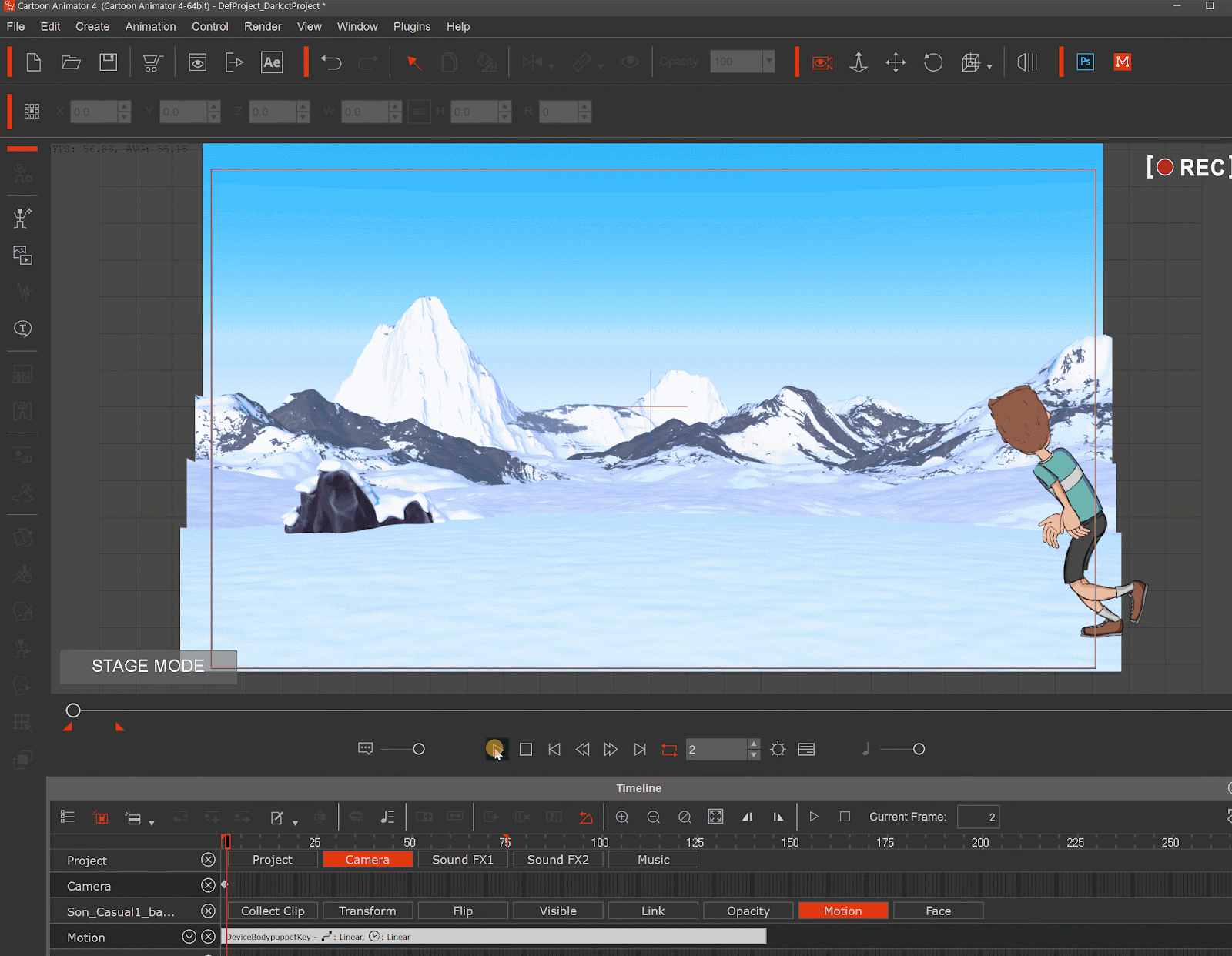 The Z-depth option is in the Motion Link plugin in Cartoon Animator.