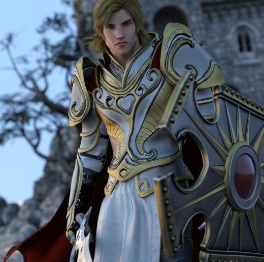 Hiệp sĩ mặc áo giáp sau khi thiết lập bản đồ hình ảnh số Metallic Flakes Color, theo kết cấu áo giáp ban đầu của tôi. (Nguồn ảnh: thinkdrawart.com)