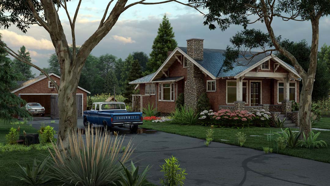 Kết xuất nhà ở vùng ngoại ô, được kết xuất trong Lumion 10 bởi Morenders; model của Demilune.