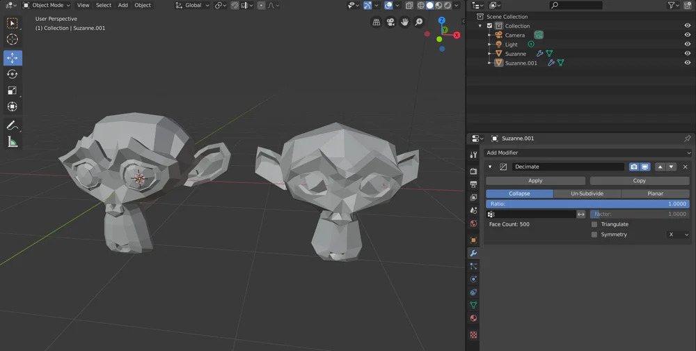 3 cách đơn giản giảm đa giác trong Blender 7