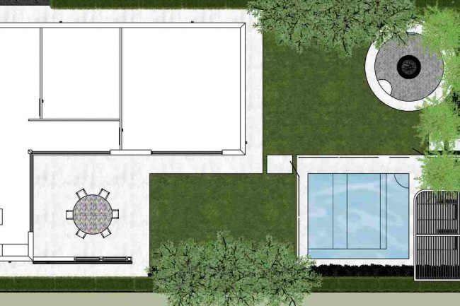 Các mô hình SketchUp của Tristan thể hiện kỹ năng thiết kế cảnh quan của mình.