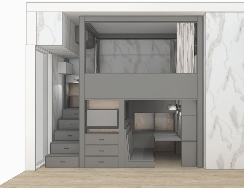 Các mảnh tùy chỉnh được sắp xếp trước tường