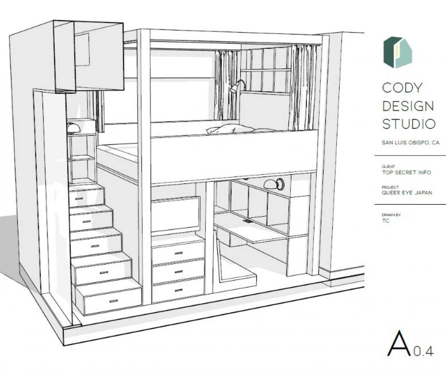 Sử dụng LayOut: Tối đa hóa không gian với một chiếc giường gác xép tích hợp