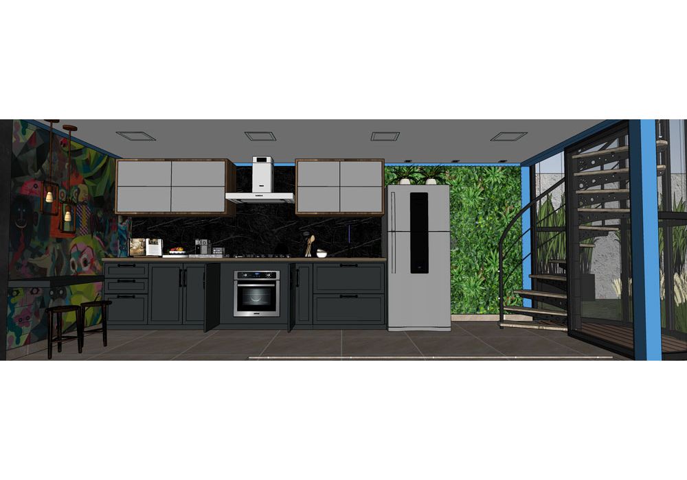 Roberto đang ẩn nấp một cách đầy chuyên nghiệp trong một nhà bếp tiện nghi mặc dù không qian là khá nhỏ.