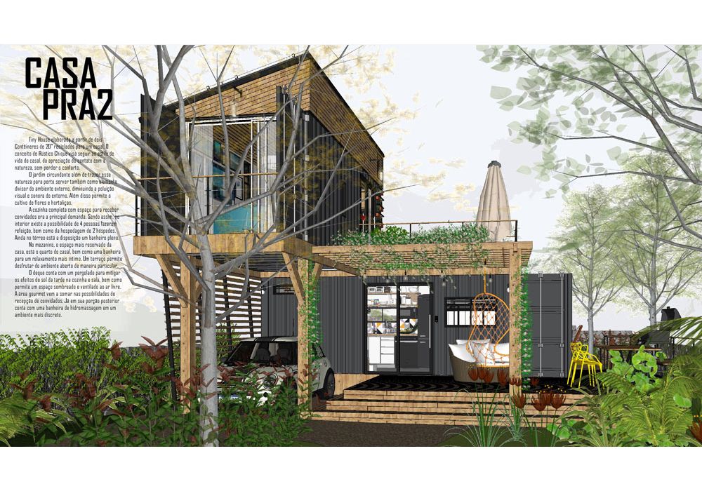 Luis khéo léo xếp các thùng chứa để tối đa hóa không gian ngoài trời có mái che.