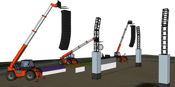 Stephen đã giảm thời gian thiết kế của mình bằng cách tải xuống một chiếc xe nâng được mô hình hóa sẵn từ 3D Warehouse.