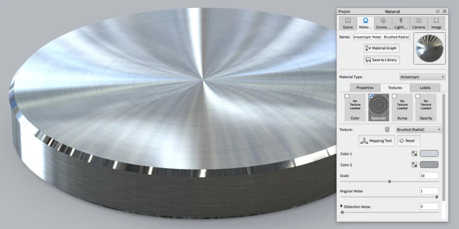 Thêm texture Radial specular brushed