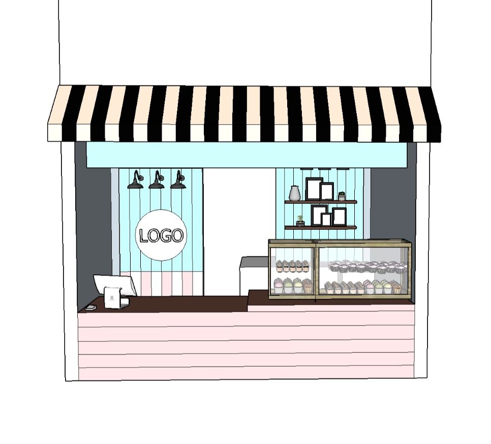 Mô hình SketchUp của The Cupcake Route: một doanh nghiệp mới được thiết kế bởi Malia.