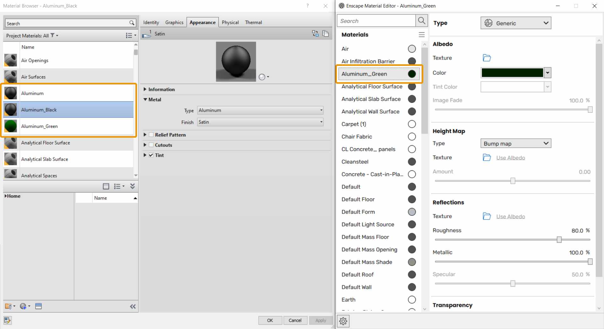 Vật liệu trong Revit và Enscape với iRender 2