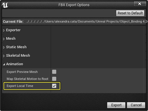 Export Local Time (Nguồn hình ảnh: docs.unrealengine.com)