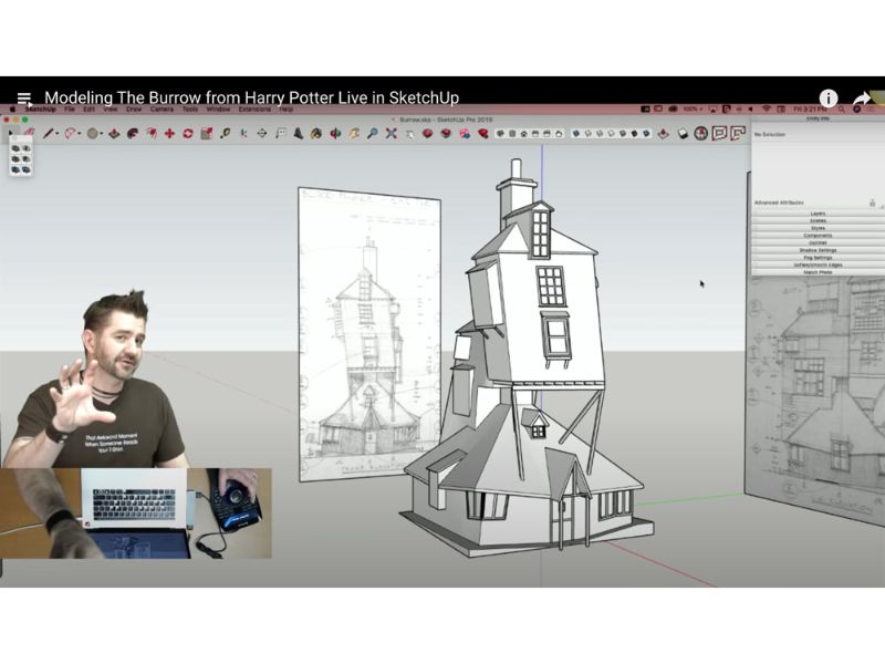 Aaron mô hình The Hang Sóc từ Harry Potter trong một trong những sự kiện trực tiếp hàng tuần của chúng tôi trên YouTube.
