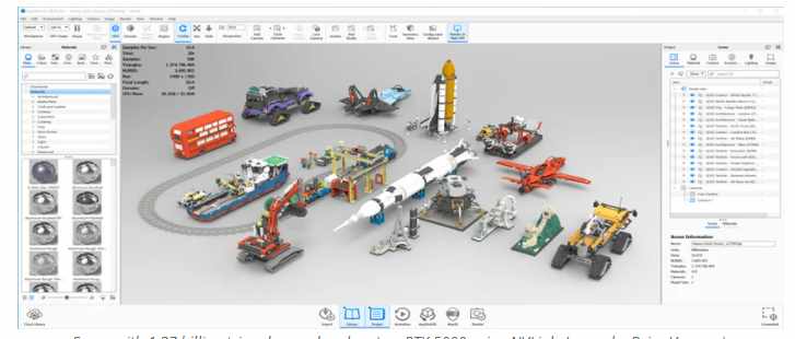 Scene with 1.37 billion triangles rendered on two RTX 5000 using NVLink. Image by Dries Vervoort.