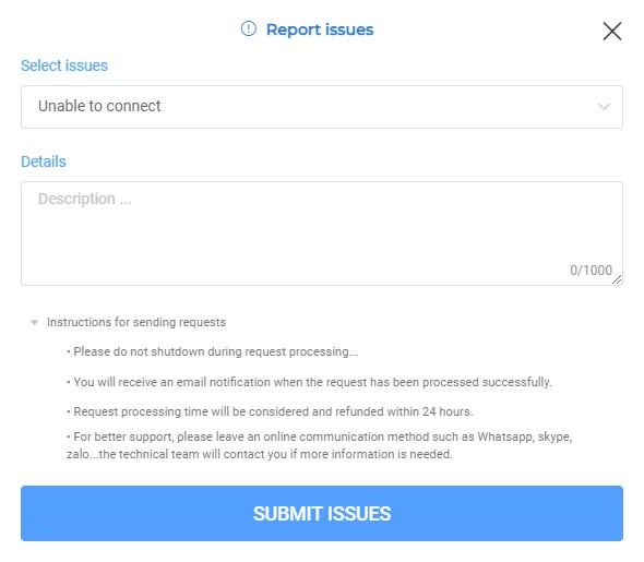 Tính năng mới tại iRender - Report Issues 2