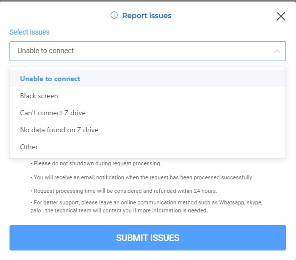 Tính năng mới tại iRender - Report Issues 3