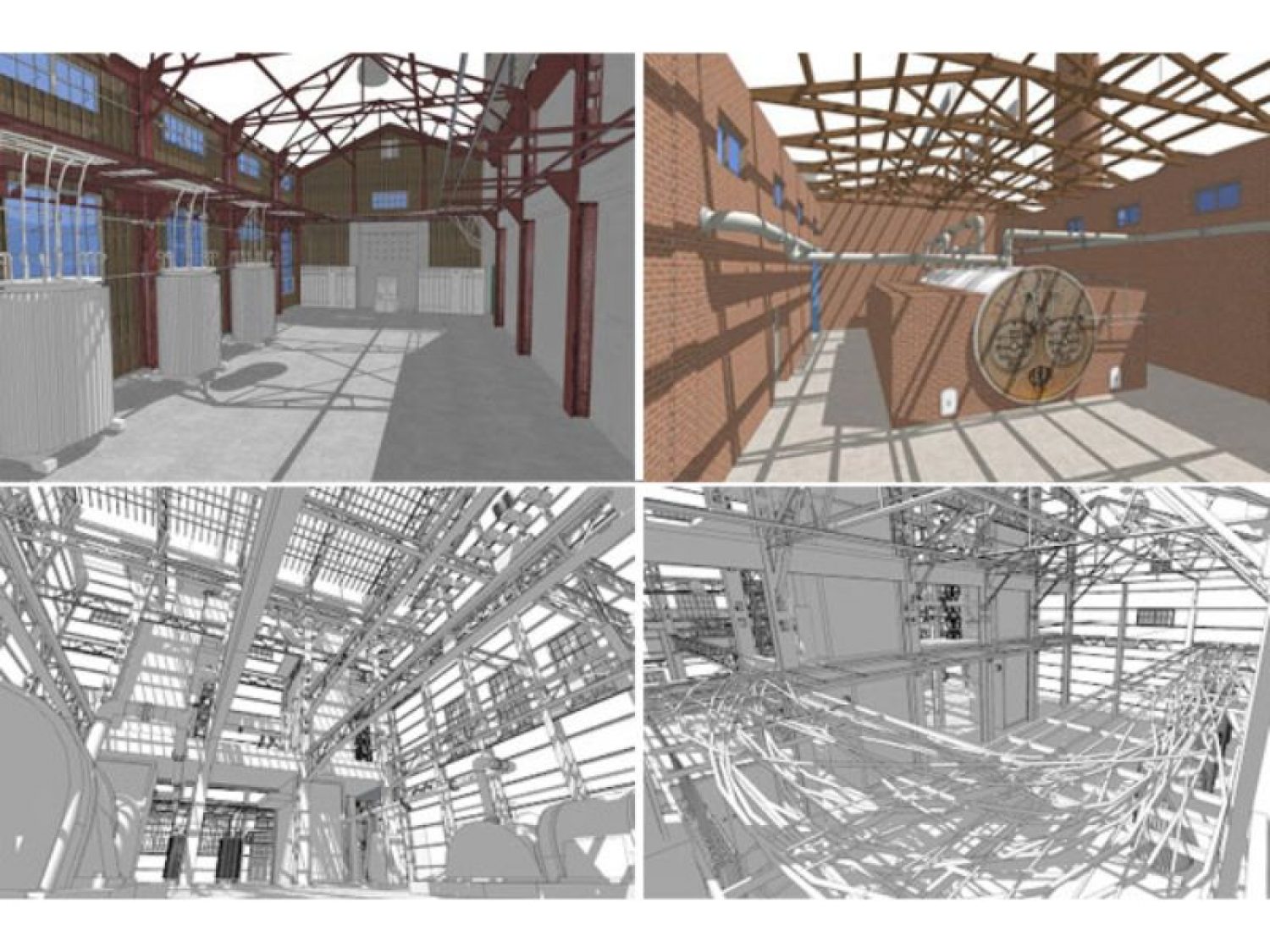 Bản vẽ 3D cho thấy hình ảnh bên trong nhà máy kéo sợi của Ilshin Spinning Co Ltd.