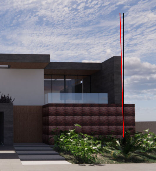 Đường màu đen: căn chỉnh theo chiều dọc. Đường màu đỏ: căn chỉnh sai khi hiển thị | Nguồn: blog.enscape3d.com