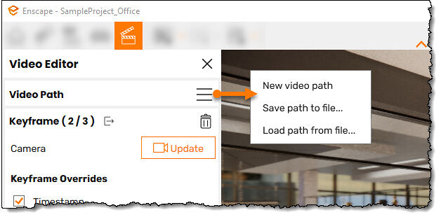 Save and load video path (Image Source: blog.enscape3d.com)
