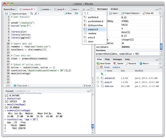 Tính năng của RStudio IDE