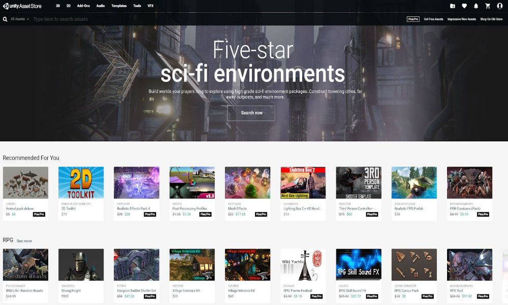 Unity 3D’s Asset Store | Nguồn: Unity 3D
