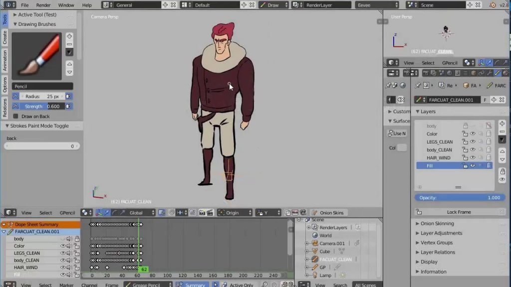 Grease Pencil trong Blender